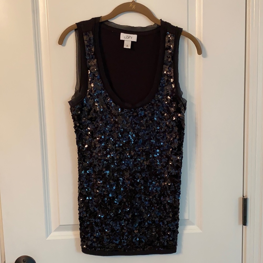 Black sequin tank top